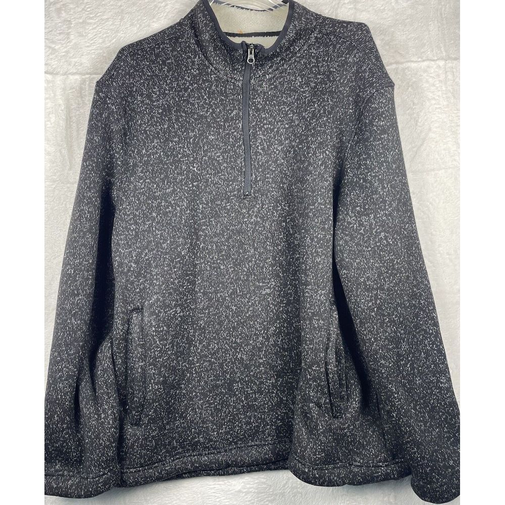 Mountain & Isles   Men's   Sherpa Lined    1/4 Zip    Pullover   XL   black gray